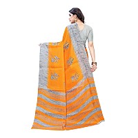 SIRIL Womens Art Silk Printed Saree with Blouse (1790S472; Orange; Printed)