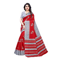 SIRIL Womens Art Silk Printed Saree with Blouse (1790S474; Red; Printed)