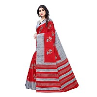 SIRIL Womens Art Silk Printed Saree with Blouse (1790S474; Red; Printed)