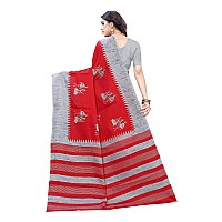 SIRIL Womens Art Silk Printed Saree with Blouse (1790S474; Red; Printed)