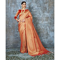 Pujia Mills womens kanjivaram pure banarasi silk saree kanchipuram saree Multicolour