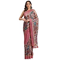 Silk Land Womens Chanderi Cotton Saree With Blouse Piece (Multicolor)