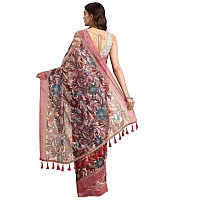 Silk Land Womens Chanderi Cotton Saree With Blouse Piece (Multicolor)