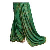 RAJESHWAR FASHION WITH RF Womens Printed Silk SareeWith Blouse(A39 GREEN_Green)