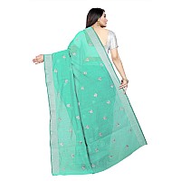 Indian Fashionista Stylish Cotton Silk Casual Wear Saree With Unstitched Blouse For Women Green