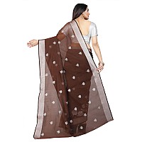 Indian Fashionista Stylish Cotton Silk Casual Wear Saree With Unstitched Blouse For Women Brown