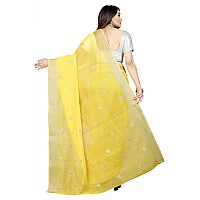 Indian Fashionista Stylish Cotton Silk Casual Wear Saree With Unstitched Blouse Piece For Women (Yellow)