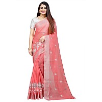 Indian Fashionista Stylish Cotton Silk Casual Wear Saree With Unstitched Blouse For Women Pink