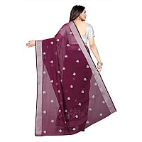 Indian Fashionista Stylish Cotton Silk Casual Wear Saree With Unstitched Blouse For Women Purple