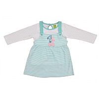 Clothe Funn Baby Girls Dress Mintwhite Aop 1824 Months