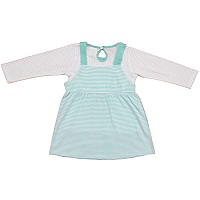 Clothe Funn Baby Girls Dress Mintwhite Aop 1824 Months