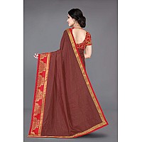 SOURBH Womens Woven Silk Blend Saree With Contrast Blouse Piece (22632_Maroon)