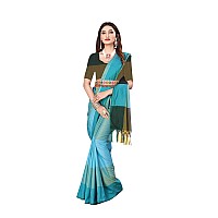 DHRUVI TRENDZ Womens Banarasi Cotton & Silk Saree With Blouse Piece (Dt-S1776&B4_Sky Blue)