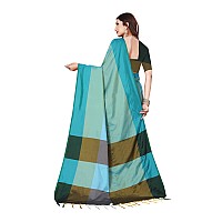 DHRUVI TRENDZ Womens Banarasi Cotton & Silk Saree With Blouse Piece (Dt-S1776&B4_Sky Blue)