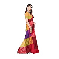 DHRUVI TRENDZ Womens Banarasi Cotton & Silk Saree With Blouse Piece (Dt-S1763&B4_Red)