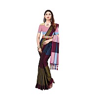 DHRUVI TRENDZ Womens Banarasi Cotton & Silk Saree With Blouse Piece (Dt-S1764&B4_Multicolour)