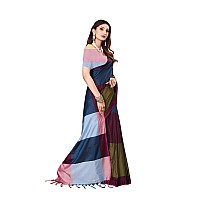 DHRUVI TRENDZ Womens Banarasi Cotton & Silk Saree With Blouse Piece (Dt-S1764&B4_Multicolour)