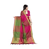 OM SAI LATEST CREATION Soft Cotton & Silk Saree For Women Half Sarees Under 349 2020 Beautiful For Women saree free size with blouse piece (Pink)