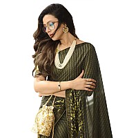 RAJESHWAR FASHION WITH RF Womens Moss Silk Printed Saree Foil Printed Lace Border Saree Piece(A39 Variation_Multicolored_Free Size 6.30 Mtr)