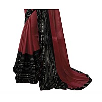 RAJESHWAR FASHION WITH RF Womens Moss Silk Printed Saree For Women Foil Print Lace Border & Blouse(Multicolored_Free Size 6.30 Mtr)