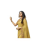 RAJESHWAR FASHION WITH RF Womens Printed Georgette SareeWith Blouse(A40 YELLOW NEW_Yellow)