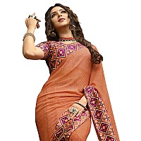 RAJESHWAR FASHION WITH RF Womens Printed Georgette SareeWith Blouse(A40 ORANGE NEW 2_Orange)