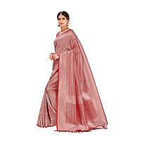 Vardha Womens Kanchipuram Raw Silk Saree with Unstitched Blouse Piece Zari Woven Work Sarees for Wedding Kaveri Silk 340 Re