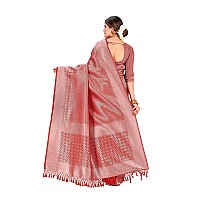 Vardha Womens Kanchipuram Raw Silk Saree with Unstitched Blouse Piece Zari Woven Work Sarees for Wedding Kaveri Silk 340 Re