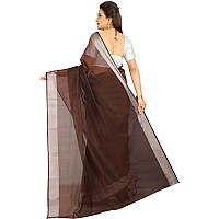 Indian Fashionista Stylish Cotton Silk Casual Wear Saree With Unstitched Blouse For Women (Plainbrown)