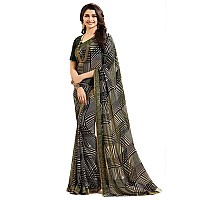 Shruhad Womens Georgette Printed Saree with Jacquard Lace Border & Blouse Piece in Mustard color (Saree Length 6.3 Mtr) (mustard)