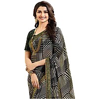 Shruhad Womens Georgette Printed Saree with Jacquard Lace Border & Blouse Piece in Mustard color (Saree Length 6.3 Mtr) (mustard)