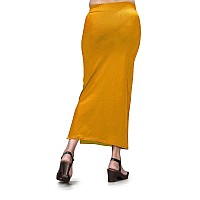 Mehrang Womens Lycra Full Elastic Saree Shapewear Petticoat Mustard