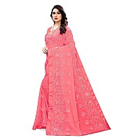 SERONA FABRICS Womens Chiffon Saree With Blouse Piece (SERONA1064__Pink)