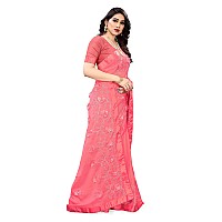 SERONA FABRICS Womens Chiffon Saree With Blouse Piece (SERONA1064__Pink)