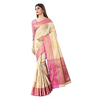 Enthone Womens Woven Banarasi Kanchipuram Art Silk Saree with Blouse Piece (SZWVTU-10 Beige)