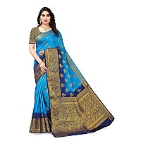 SERONA FABRICS Womens Banarasi Art Silk Saree With Blouse Piece (SERONA688__Blue, Light Blue)