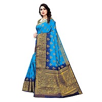 SERONA FABRICS Womens Banarasi Art Silk Saree With Blouse Piece (SERONA688__Blue, Light Blue)