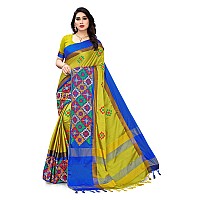 SERONA FABRICS Womens Banarasi Cotton Silk Embroidered Work Saree With Blouse Piece