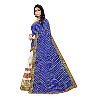 SERONA FABRICS Womens Bandhani Georgette Saree With Blouse Piece SERONA930Blue