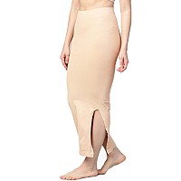 Tkeshto Womens Cotton Lycra Microfiber Saree Shapewear Petticoat for Women, Cotton Blended Shape Wear for Saree Beige