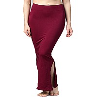 Tkeshto Womens Cotton Lycra Microfiber Saree Shapewear Petticoat for Women, Cotton Blended Shape Wear for Saree Maroon