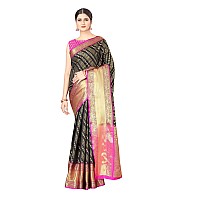 Enthone Womens Banarasi Silk Saree With Unstitched Blouse PieceMehndi