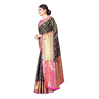 Enthone Womens Banarasi Silk Saree With Unstitched Blouse PieceMehndi