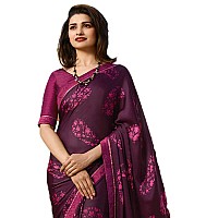 RAJESHWAR FASHION WITH RF Women Vishitra Silk Digital Printed Saree Printed Lace Border Piece(A30 PURPLE NEW 2_Multicolored_Free Size 6.30 Mtr)