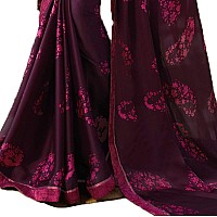 RAJESHWAR FASHION WITH RF Women Vishitra Silk Digital Printed Saree Printed Lace Border Piece(A30 PURPLE NEW 2_Multicolored_Free Size 6.30 Mtr)