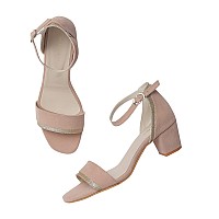 Marc Loire Women's Cream Party Open Toe Block Heel Fashion Sandals, 5 UK