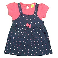 Clothe Funn Baby Girls Cotton Pinafore Kneelength Dress 912Nbfrk7Navy Coral