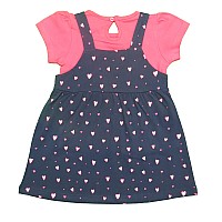 Clothe Funn Baby Girls Cotton Pinafore Kneelength Dress 912Nbfrk7Navy Coral