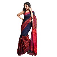 Sareekatha Womens Pure Cotton Begampuri Saree Ethnic Saree with Blouse Blue