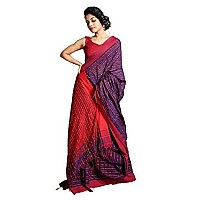 Sareekatha Womens Hand weaved Fish Motive Allover work Pure Cotton Khadi Saree with Contrast Blouse Piece Purple